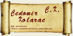 Čedomir Kolarac vizit kartica